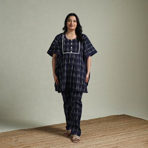 Pochampally ikat lace work cotton co-ord set for women 09