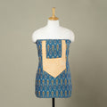  Blue Pochampally Ikat Patchwork Cotton Kurta Material