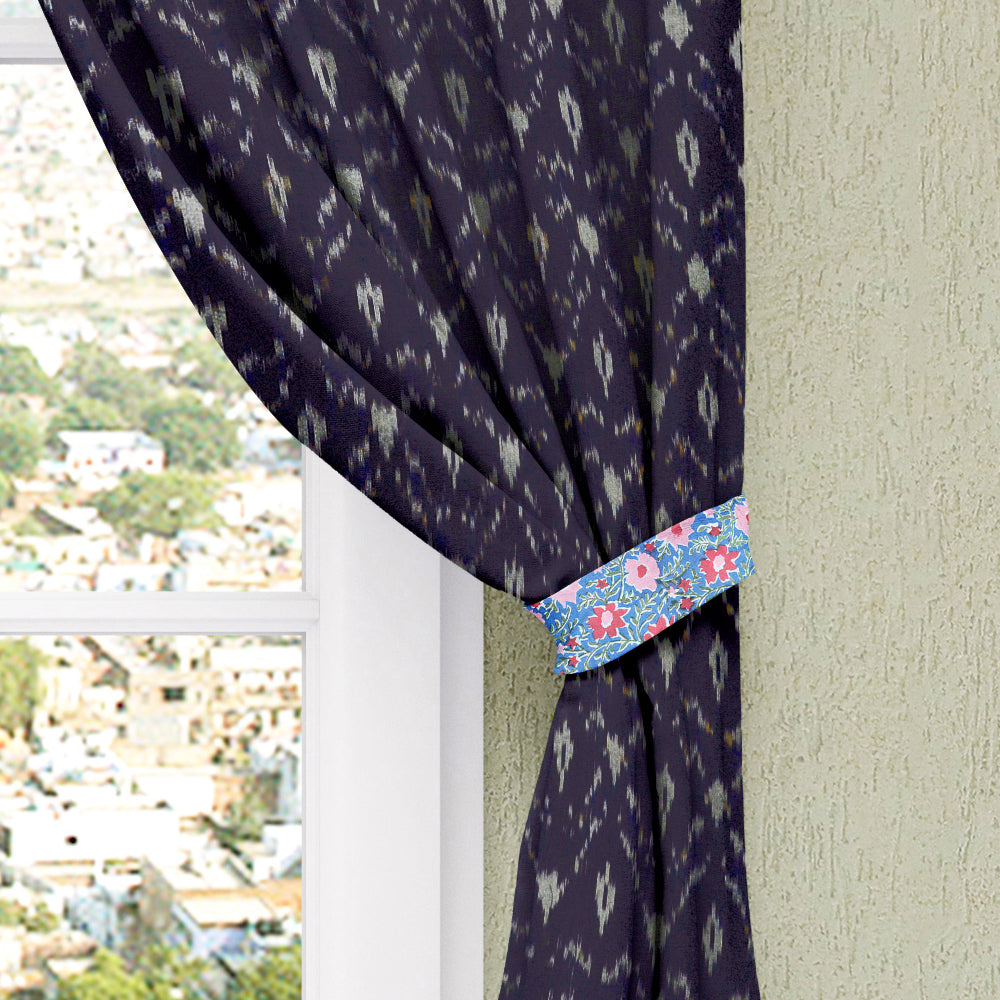  Pochampally Ikat Pure Cotton Fabric Window Curtain 