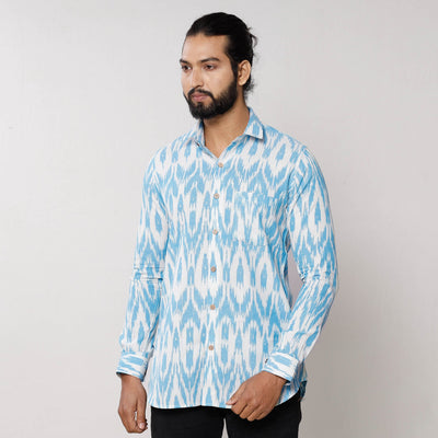  Pochampally Ikat Pure Cotton Men Full Sleeve Shirt 