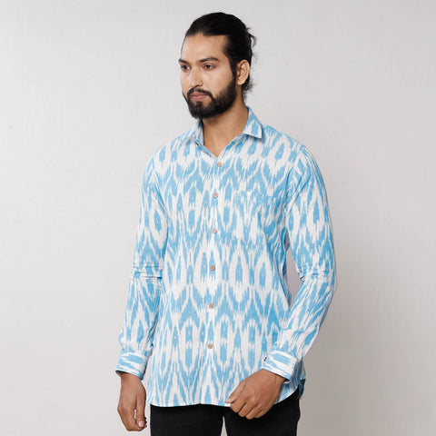  Pochampally Ikat Pure Cotton Men Full Sleeve Shirt 