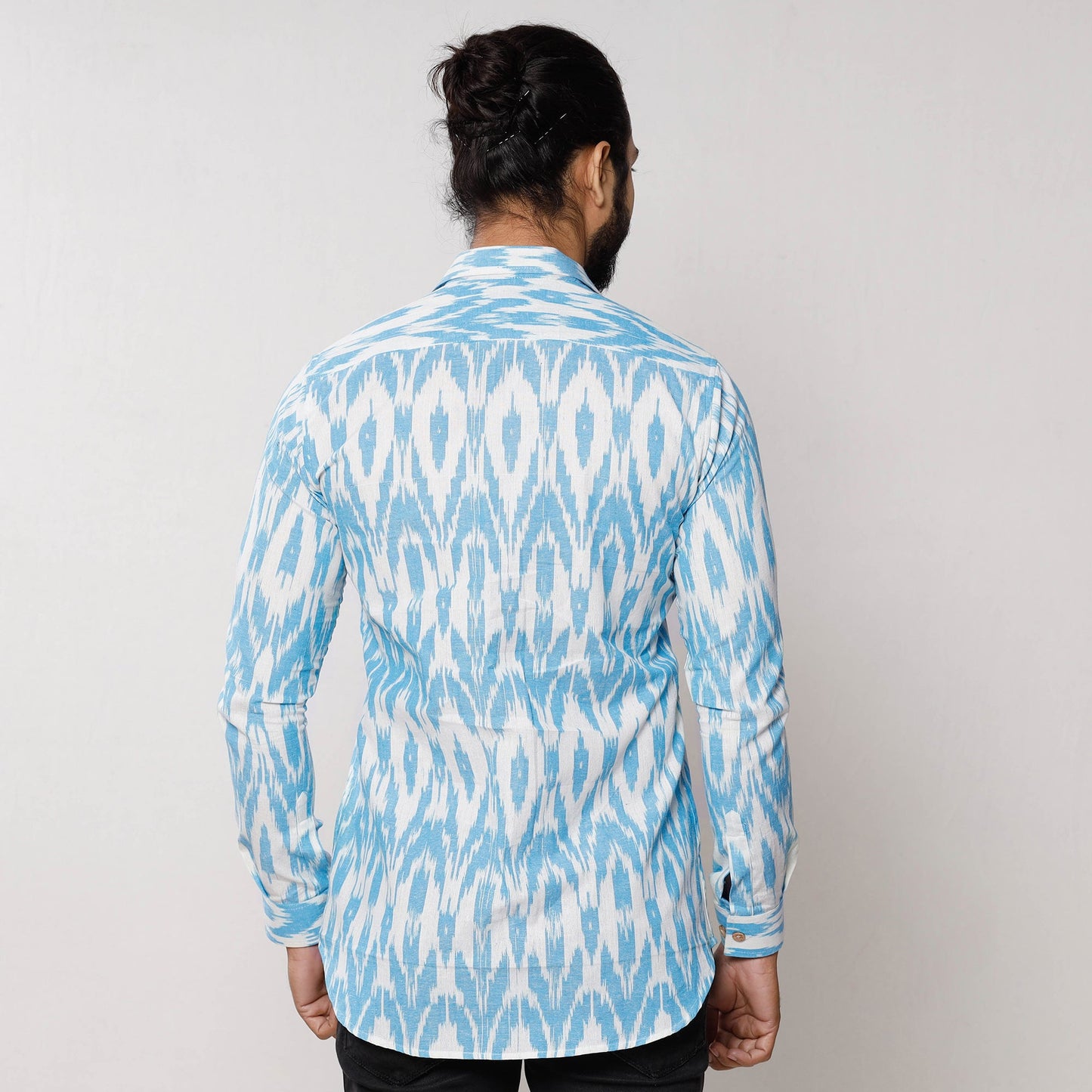  Pochampally Ikat Pure Cotton Men Full Sleeve Shirt 