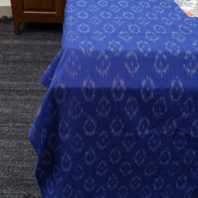 Blue Pochampally Ikat with Sanganeri Patch Cotton Bedsheet Set