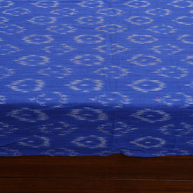 Blue Pochampally Ikat with Sanganeri Patch Cotton Bedsheet Set