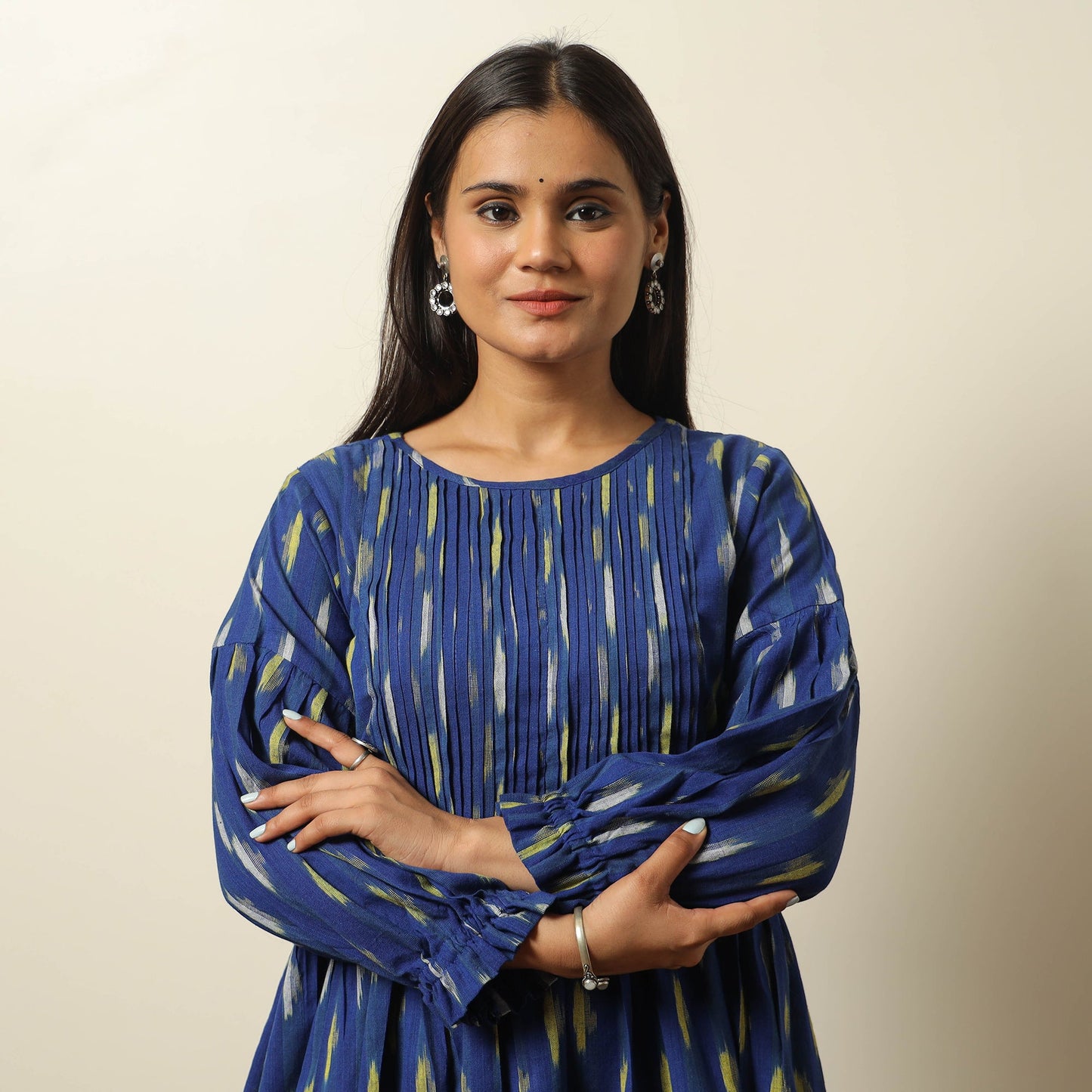 Buy Pochampally Ikat Weave Cotton Flared Dress 06 Online l iTokri.com