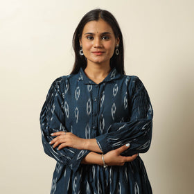  Pochampally Ikat Weave Cotton Flared Dress 10 