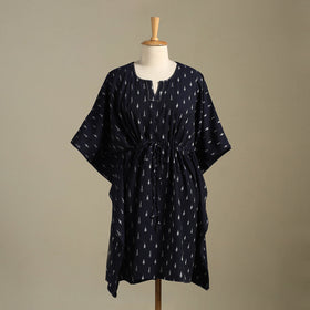 Blue - pochampally ikat weave cotton kaftan (medium) 02