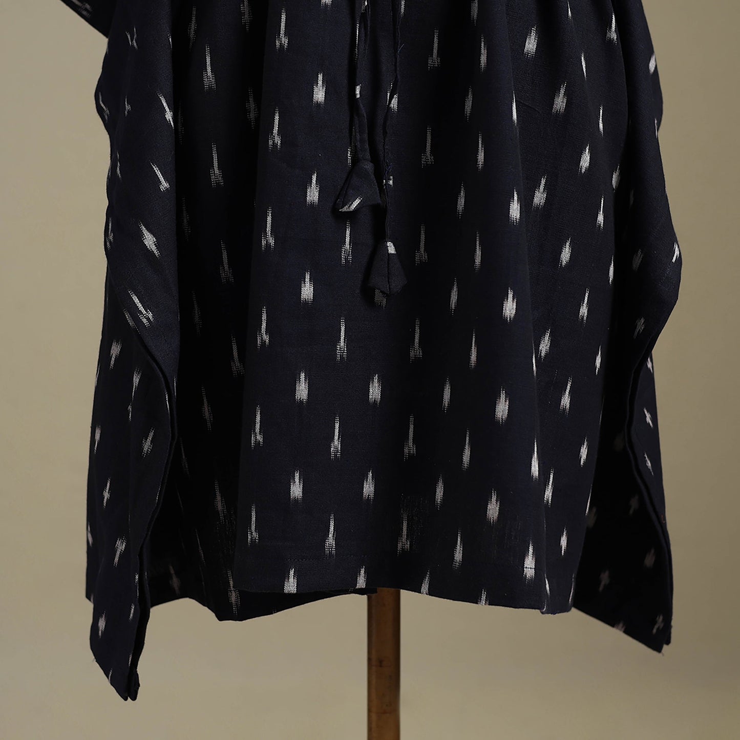 Blue - pochampally ikat weave cotton kaftan (medium) 02