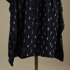 Blue - pochampally ikat weave cotton kaftan (medium) 02