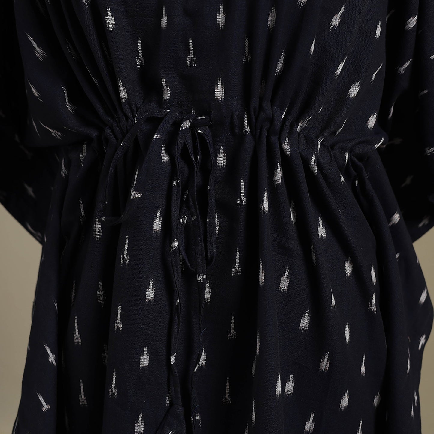 Blue - pochampally ikat weave cotton kaftan (medium) 02