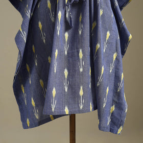 Blue Pochampally Ikat Weave Cotton Kaftan (Medium)