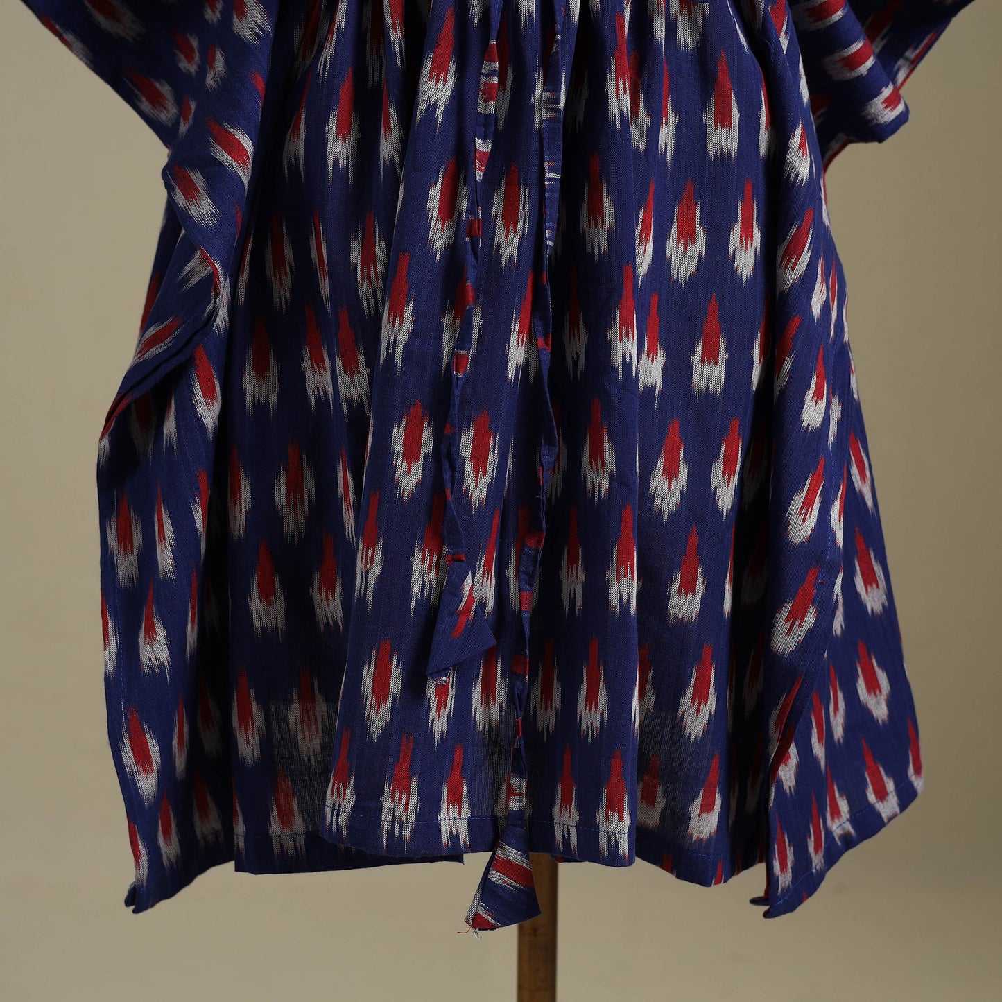 Blue Pochampally Ikat Weave Cotton Kaftan (Medium)