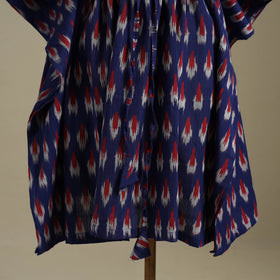 Blue Pochampally Ikat Weave Cotton Kaftan (Medium)
