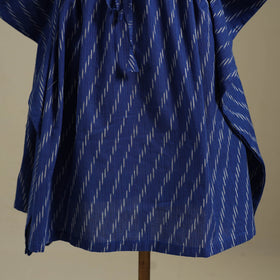 Blue Pochampally Ikat Weave Cotton Kaftan (Medium)