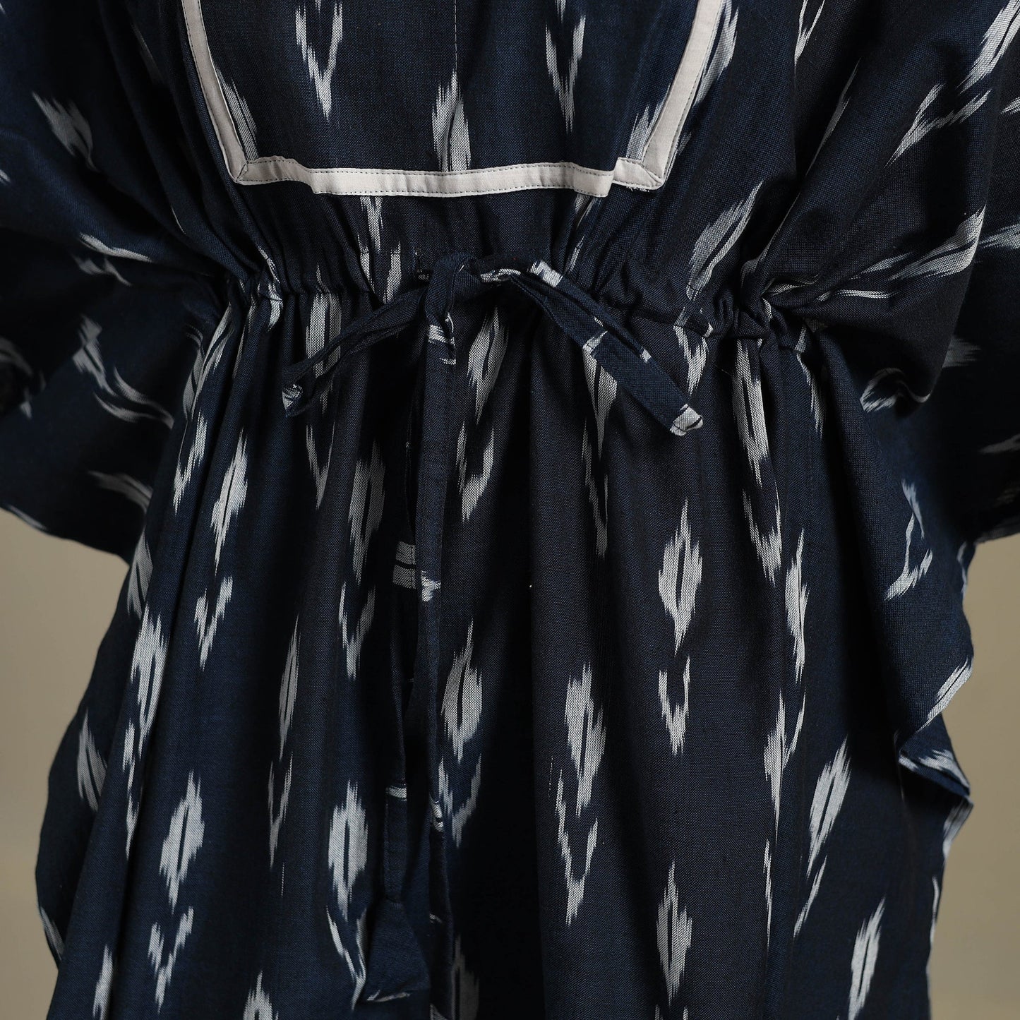 Blue Pochampally Ikat Weave Cotton Kaftan (Medium)