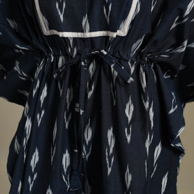 Blue Pochampally Ikat Weave Cotton Kaftan (Medium)