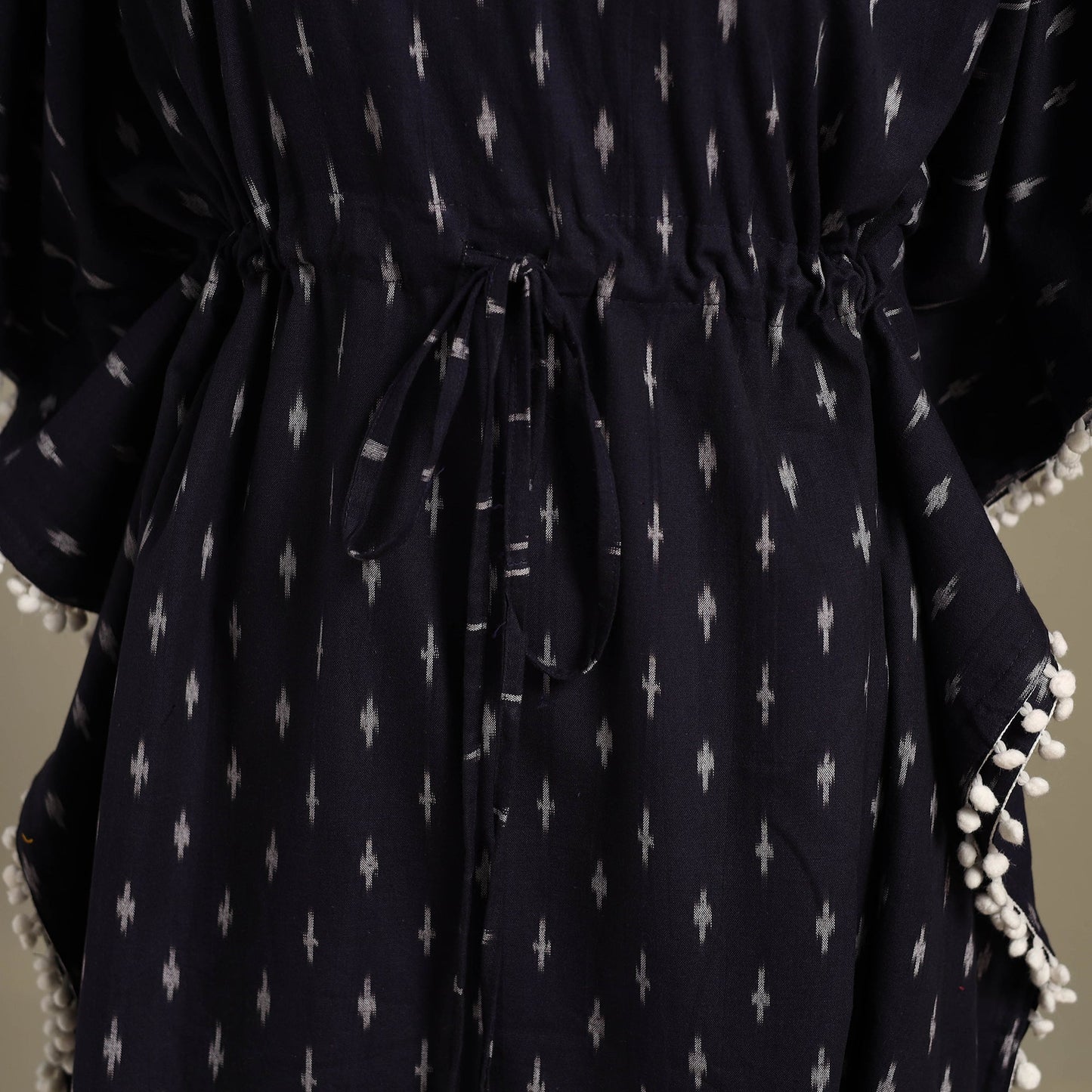 Blue - pochampally ikat weave cotton kaftan (medium) 37