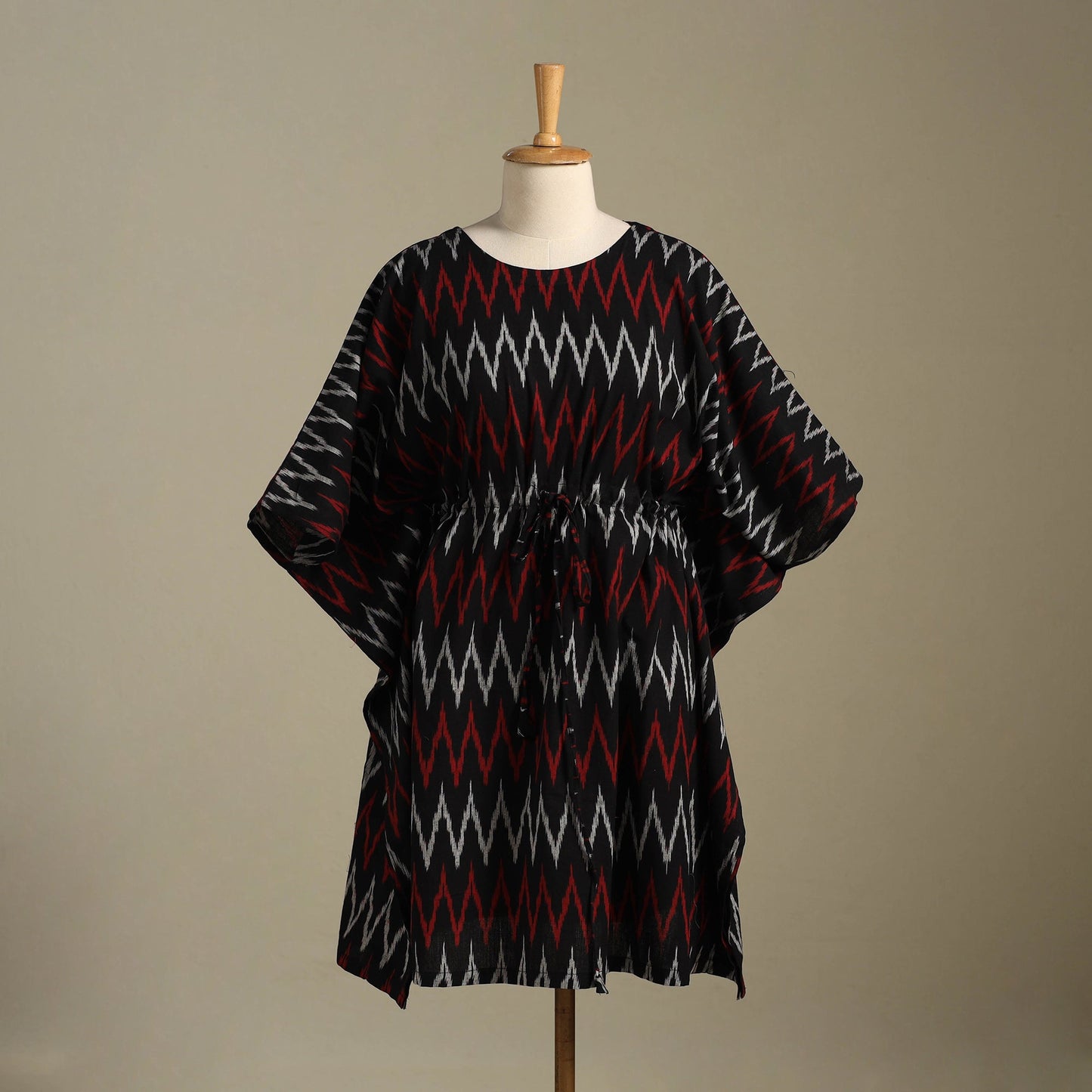 Blue Pochampally Ikat Weave Cotton Kaftan (Medium)