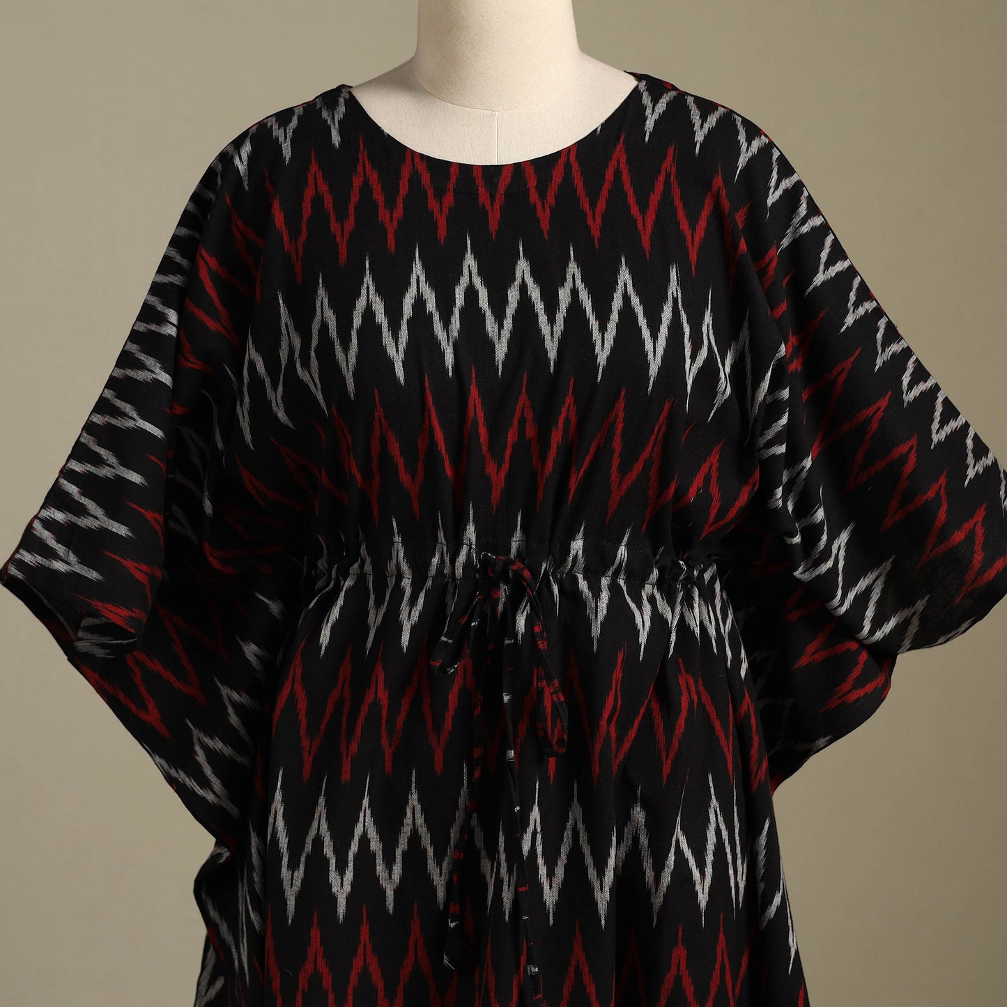 Blue Pochampally Ikat Weave Cotton Kaftan (Medium)