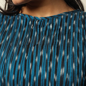  Pochampally Ikat Weave Cotton Pintuck Flared Dress 02 