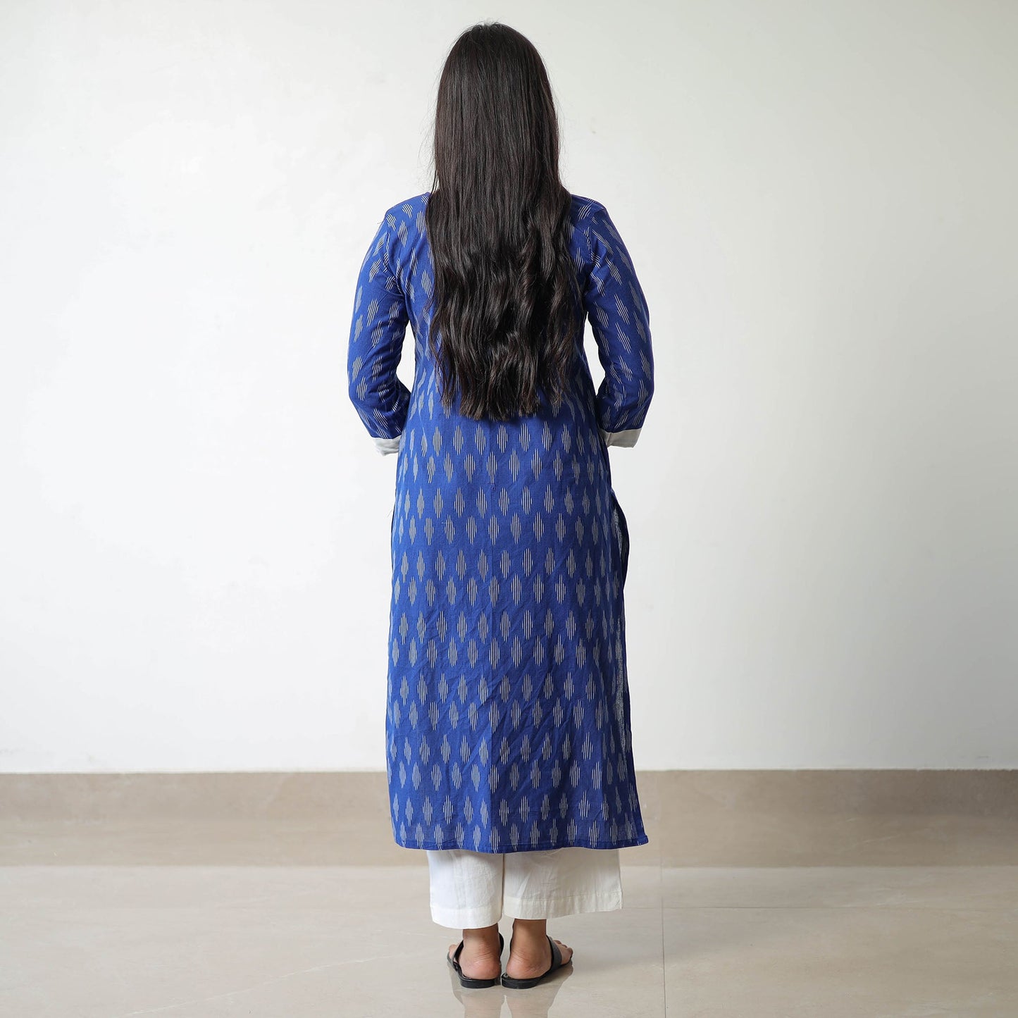   Pochampally Ikat Weave Cotton Straight Kurta 04 Online at iTokri.Com