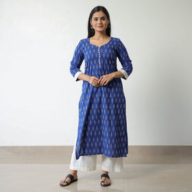   Pochampally Ikat Weave Cotton Straight Kurta 04 Online at iTokri.Com
