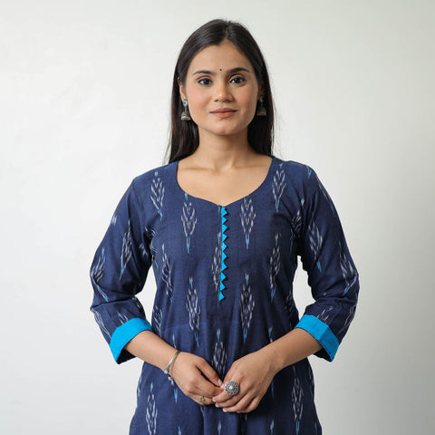 Buy  Pochampally Ikat Weave Cotton Straight Kurta 06 Online at iTokri.Com