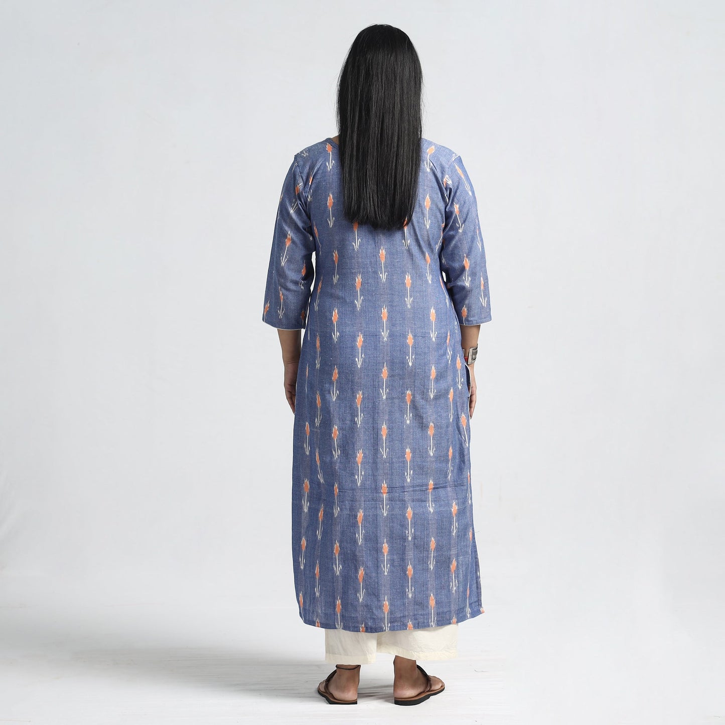Buy Pochampally Ikat Weave Cotton Straight Kurta Online at iTokri.com