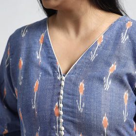 Buy Pochampally Ikat Weave Cotton Straight Kurta Online at iTokri.com