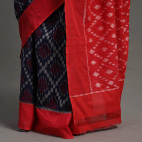 Buy Blue Pochampally Ikat Weave Handloom Cotton Saree