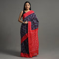 Buy Blue Pochampally Ikat Weave Handloom Cotton Saree
