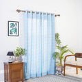 Blue - pochampally ikat weave pure cotton fabric door