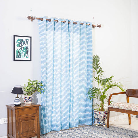 Blue - pochampally ikat weave pure cotton fabric door