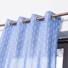 Blue - pochampally ikat weave pure cotton fabric window
