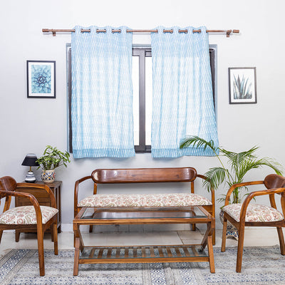 Pochampally ikat weave pure cotton fabric window curtain (5