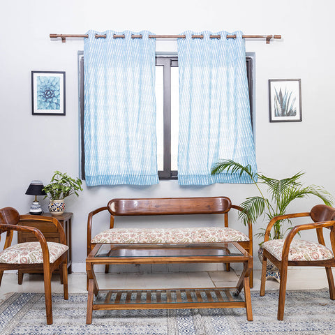 Pochampally ikat weave pure cotton fabric window curtain (5