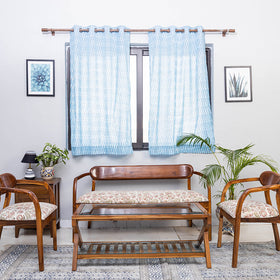 Pochampally ikat weave pure cotton fabric window curtain (5