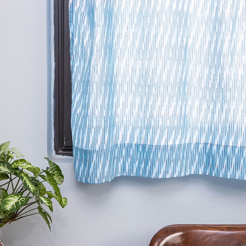 Pochampally ikat weave pure cotton fabric window curtain (5
