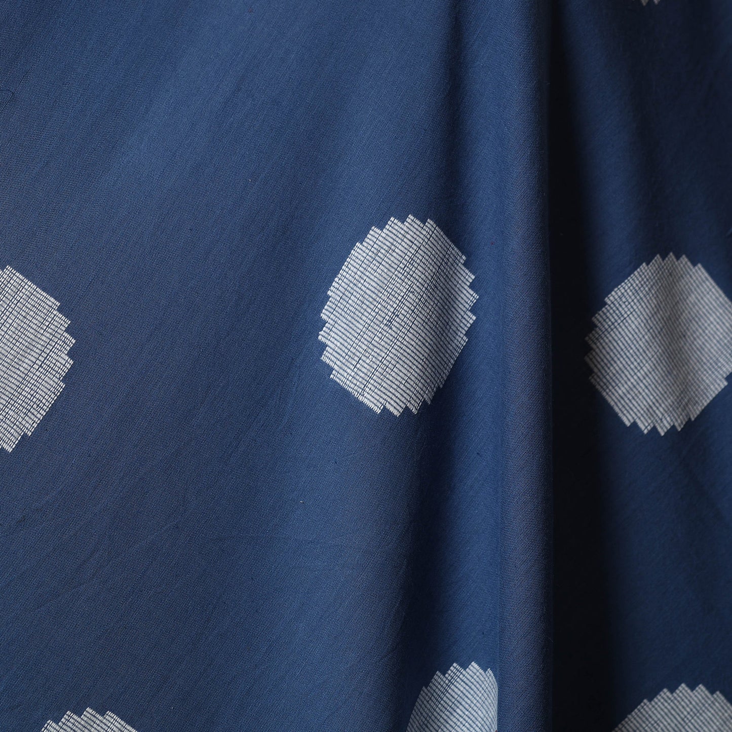 Blue - prewashed cotton jacquard fabric 01 - handcrafted