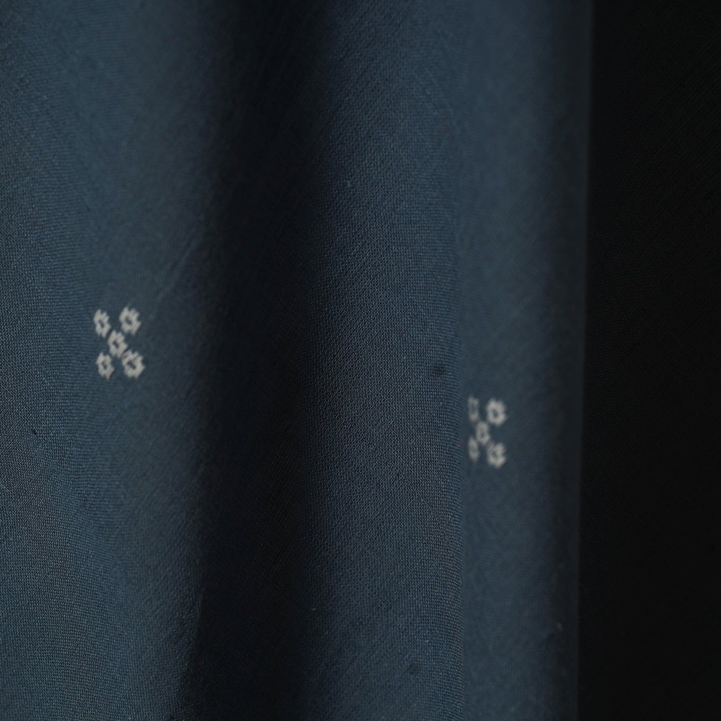 Blue - prewashed cotton jacquard fabric 01 - handcrafted