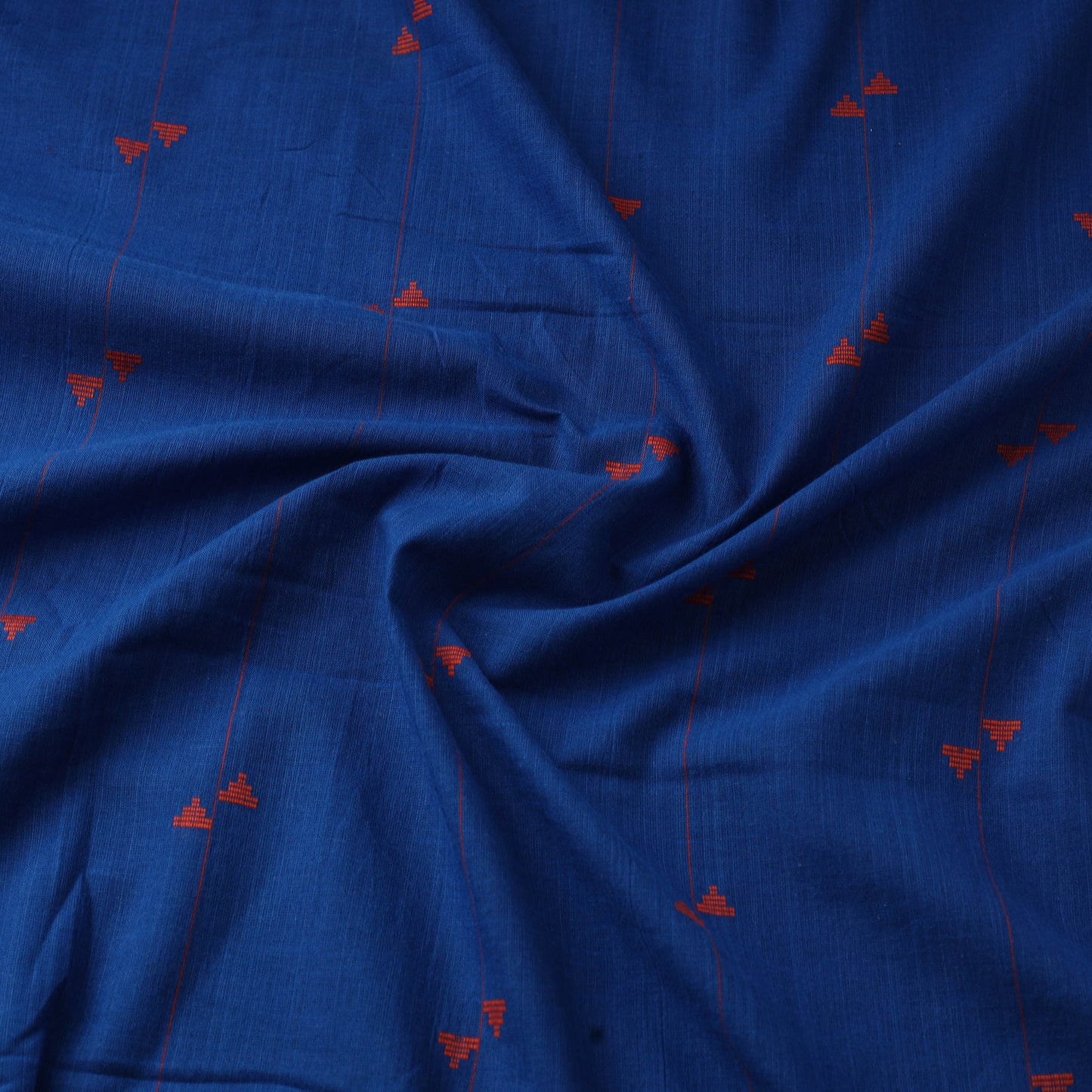 Blue - prewashed cotton jacquard fabric 02 - handcrafted