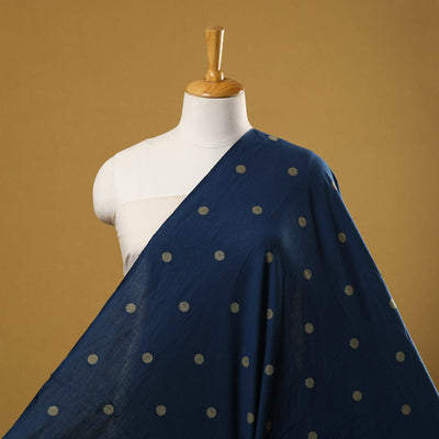 Blue Prewashed Cotton Jacquard Fabric