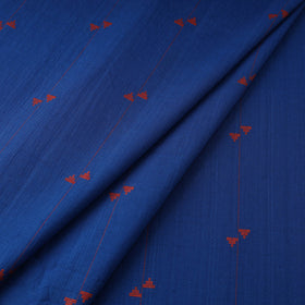 Blue - prewashed cotton jacquard fabric 02 - handcrafted