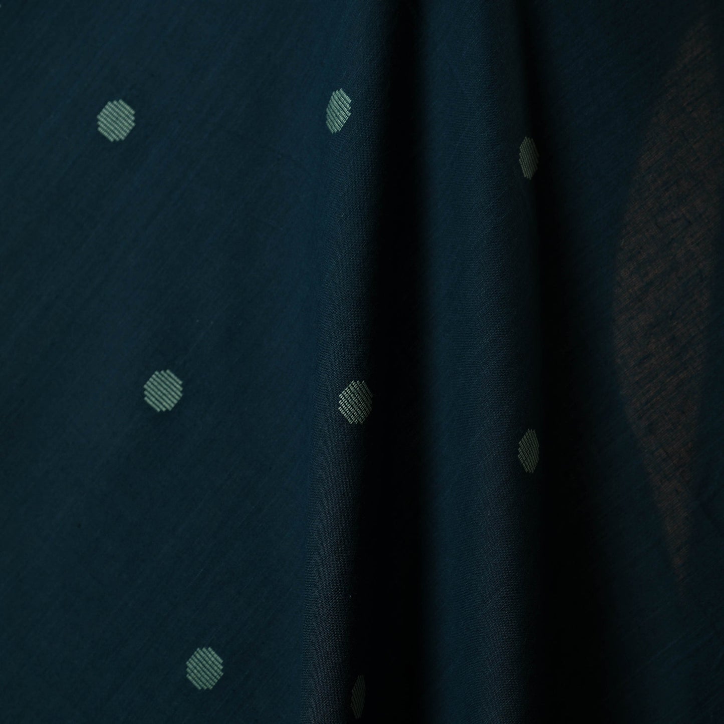 Blue - prewashed cotton jacquard fabric 03 - handcrafted