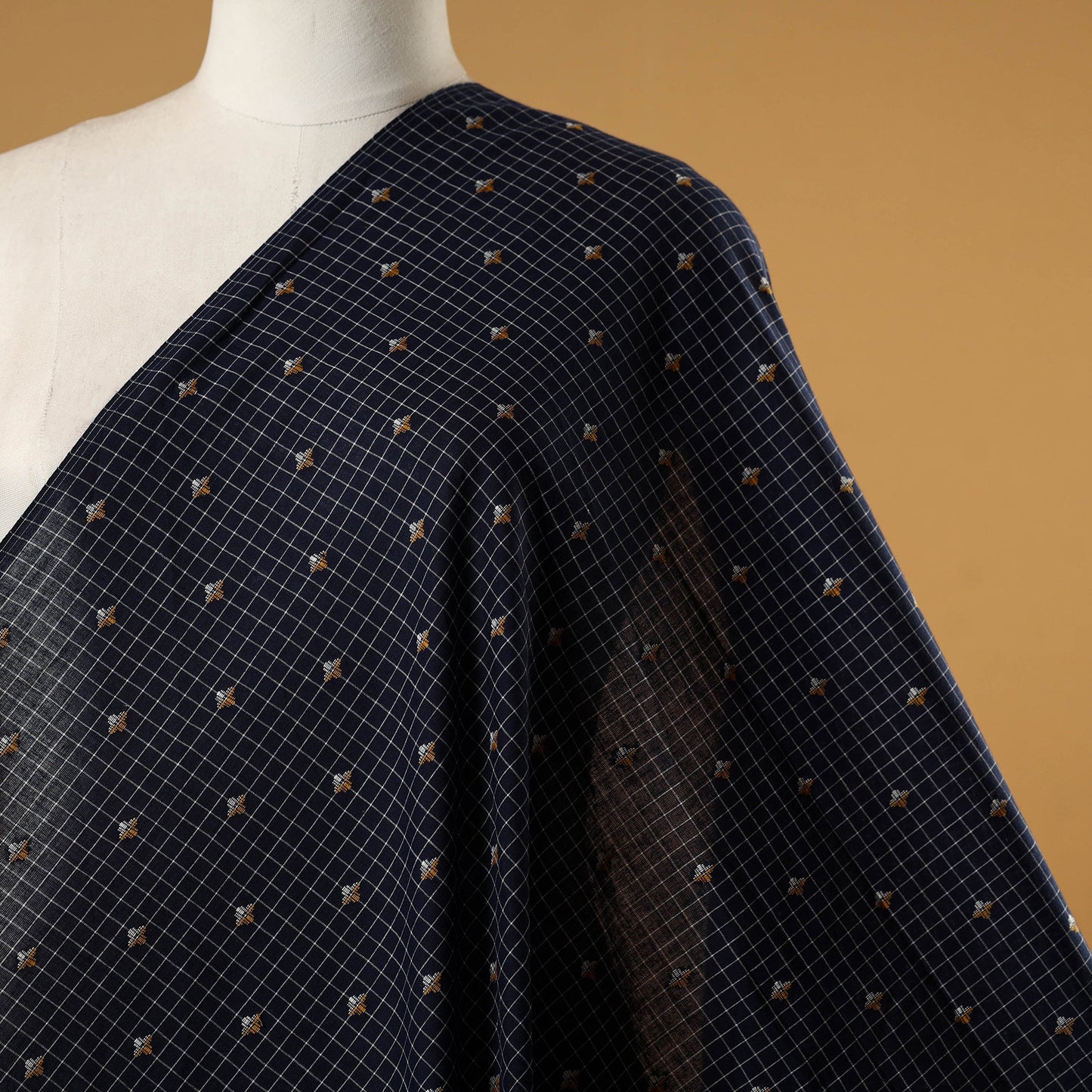 Black - prewashed cotton jacquard fabric 04 - handcrafted