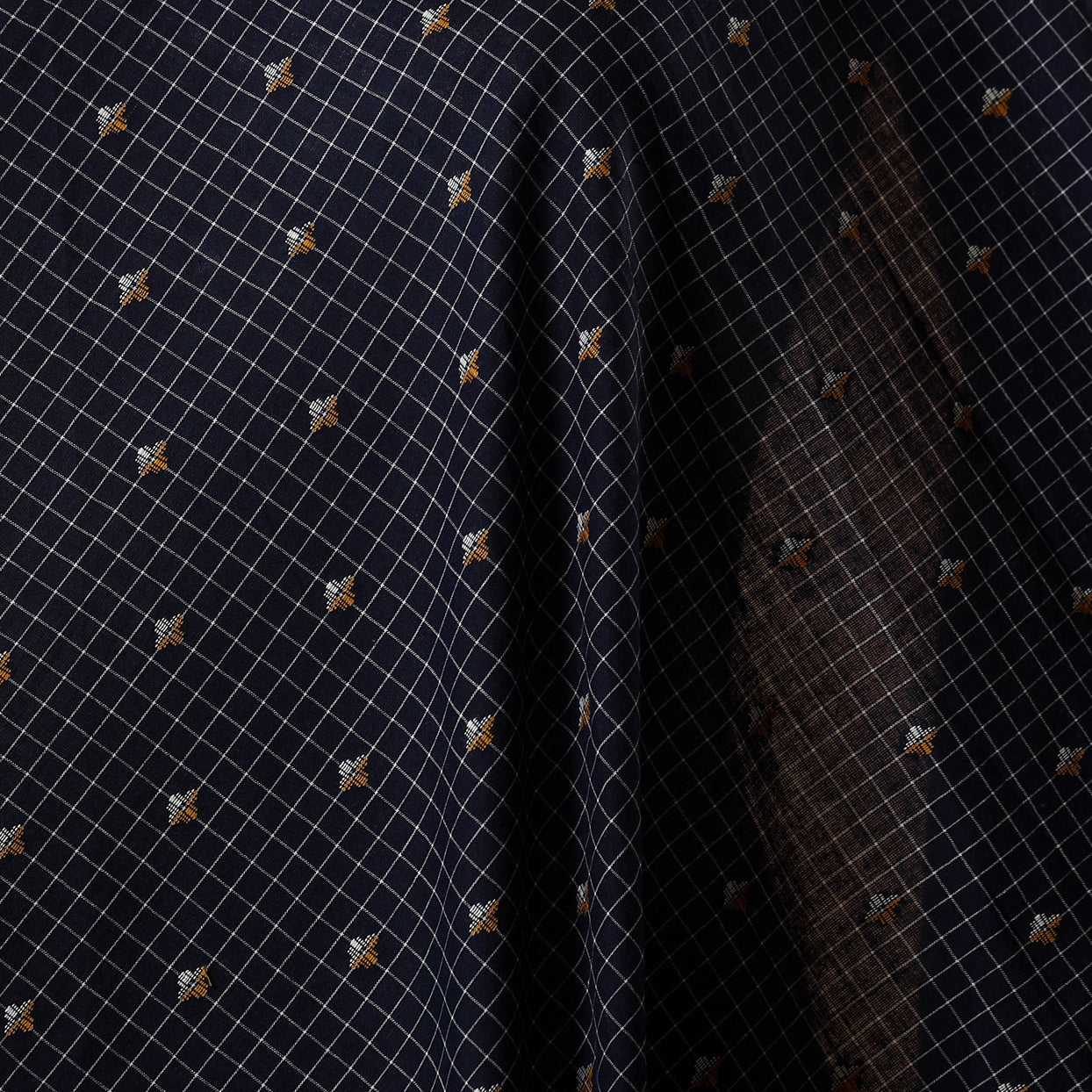 Black - prewashed cotton jacquard fabric 04 - handcrafted