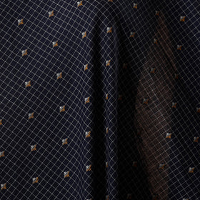 Black - prewashed cotton jacquard fabric 04 - handcrafted