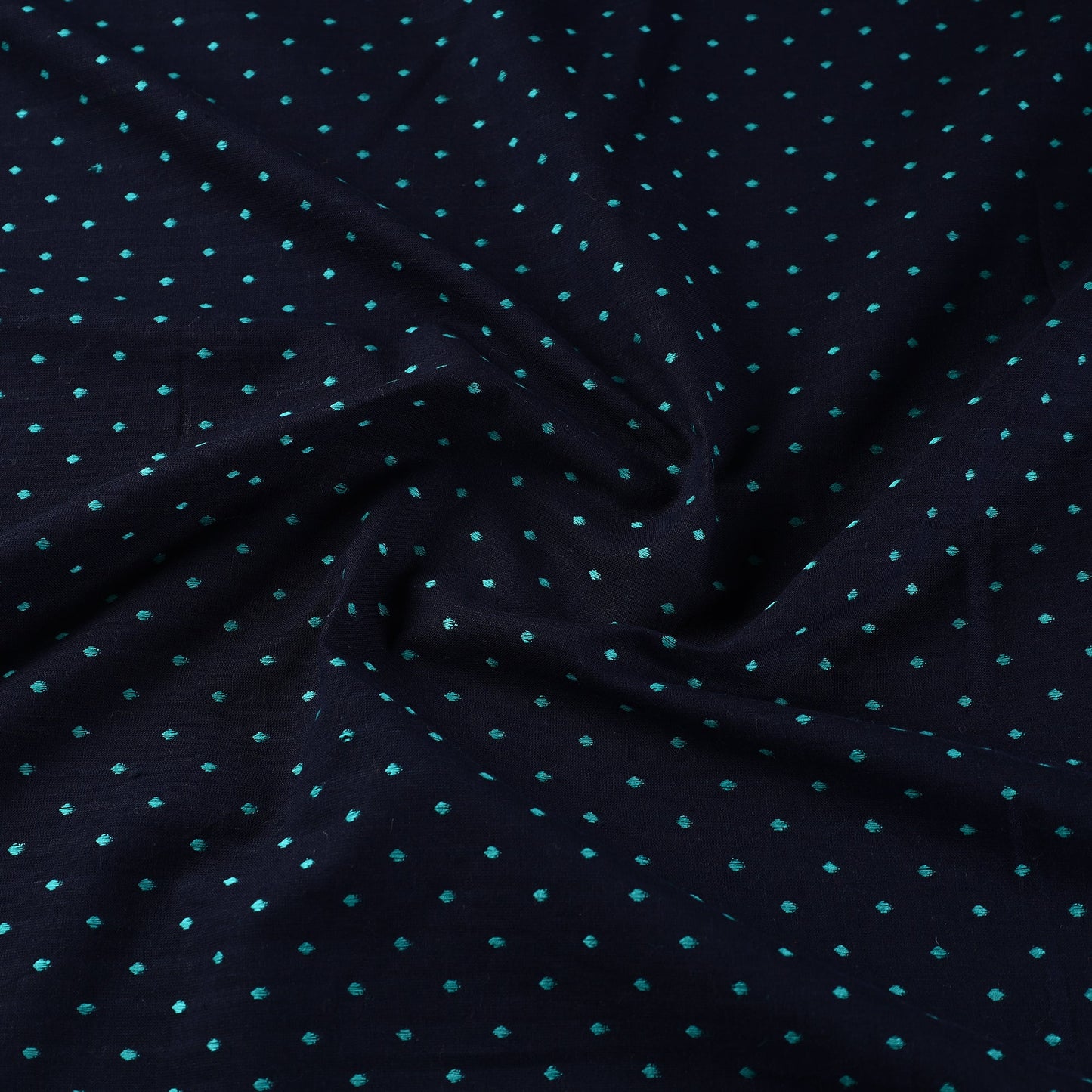 Blue Prewashed Cotton Jacquard Fabric