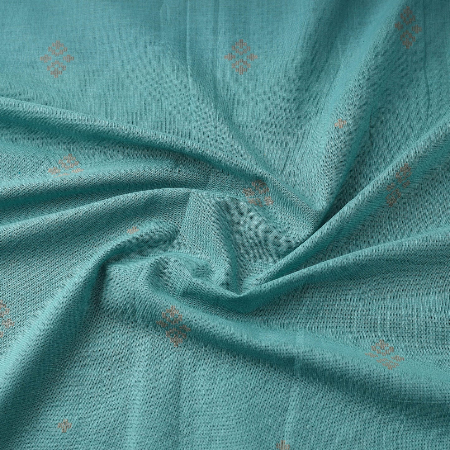 Blue - prewashed cotton jacquard fabric 05 - handcrafted