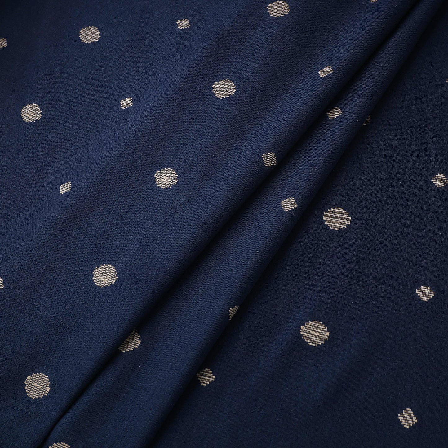 Blue Prewashed Cotton Jacquard Fabric